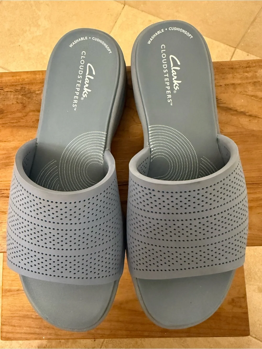 Clarks Women's Slide Sandals in Slate Blue NWT